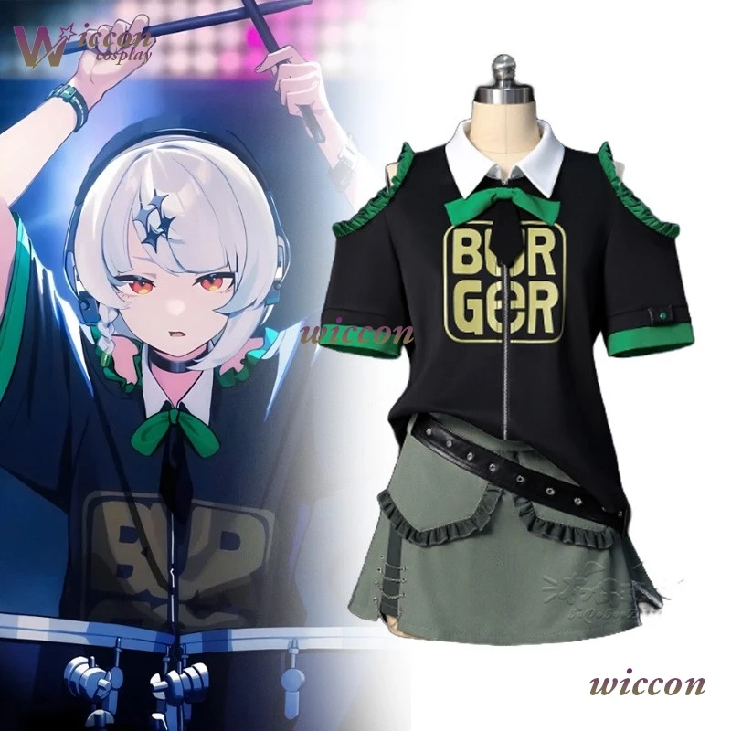 

‌‌Game Zenless Zone Zero FES Anby Cosplay Costume Top Jirai Kei Dress Full Set Performance Suit Adult Women Hallowen Roleplay