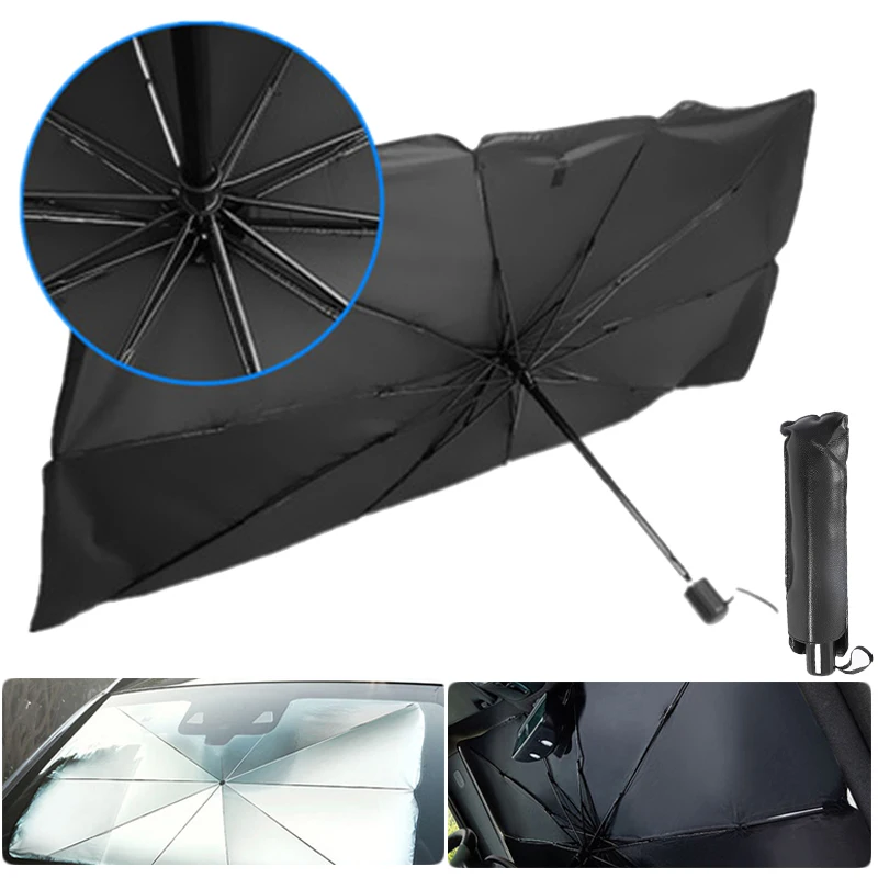 

65x125cm 79x145cm Car Sunshade Umbrella Car Front Windshield Sunshade Protector Heat Insulation Cloth Window Sun Shade Protector