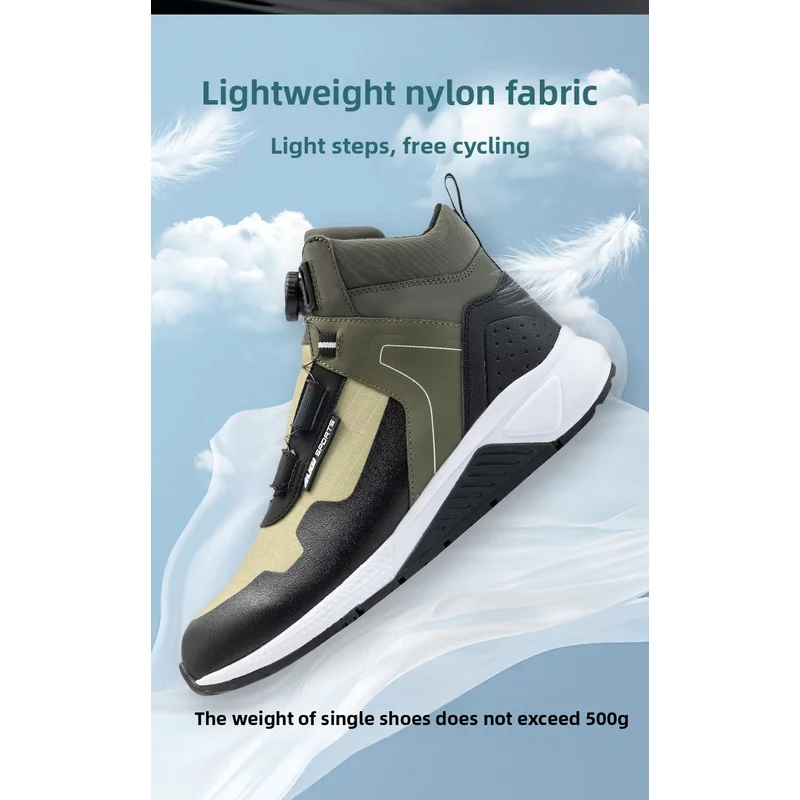 

Green Men Motorcycle Boot Wear Resistant Boots For Man Non-slip Scarpe Moto Uomo Strong Flexibility Motorcycle Shoes Lightweight