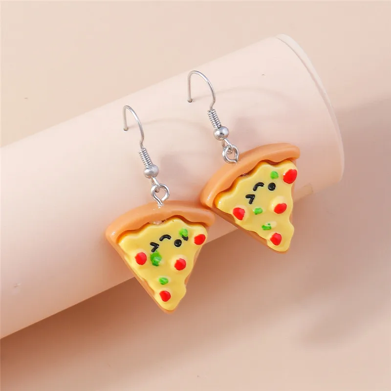 Aihua Harz Lustige Lebensmittel Ohrringe Französisch Frites Kekse Eis Brot Hot Dog Pizza Schokolade Erdbeere Kuchen Ohrringe Geschenke – Detail 10
