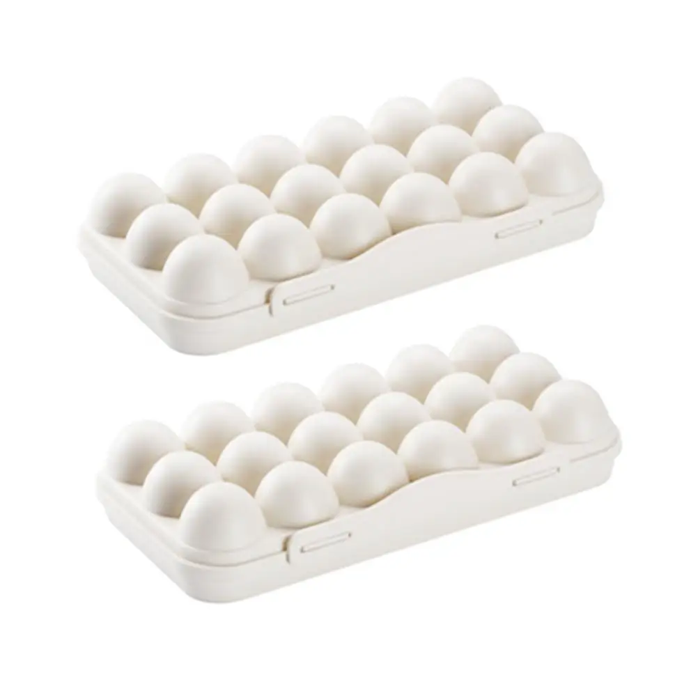 

Plastic Egg Tray 18 Grids Stackable Holder for Refrigerator Kitchen Accessories Safe Storage Container Travel Outdoor