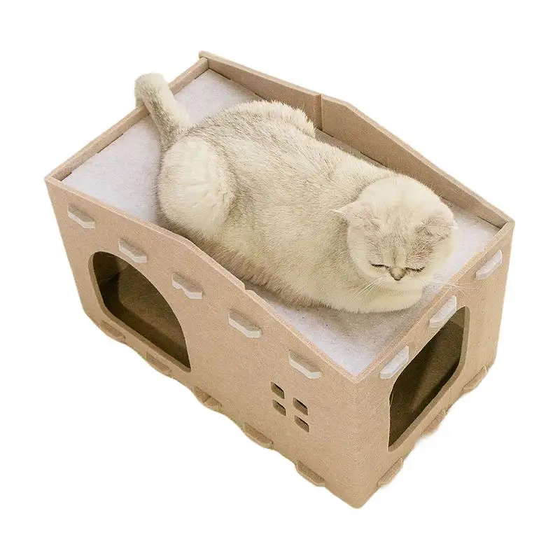 Pet House Cat Tunnel Double-layer Large Space Cat House Sofa Pet Bed House Wear-resistant Scratching Board Cat Toys