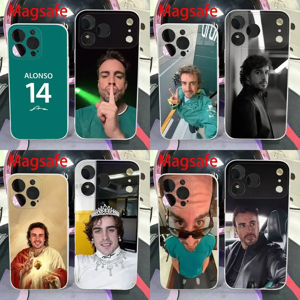 

Driver F-Fernando Alonso Phone Case For iPhone 14,16,15,11,13,17,12,Air,Mini,Plus,E,Pro,Max Magnetic Magsafe Frosted Cover