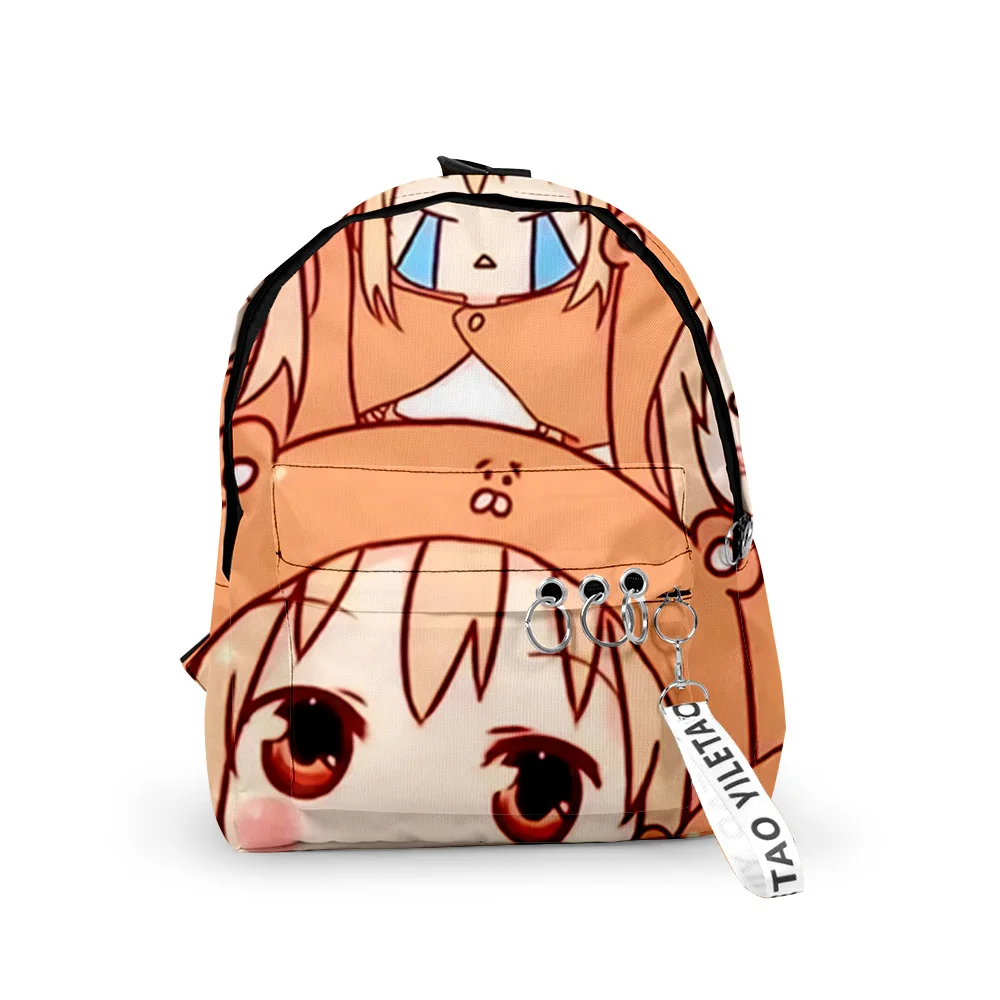 Harajuku Himouto! Umaru-chan Backpacks Boys/Girls pupil School Bags 3D Print Keychains Oxford Waterproof Cute Small Backpacks