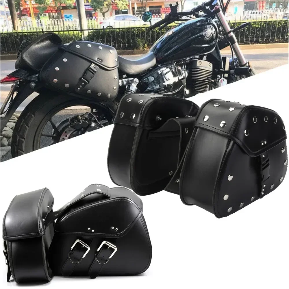 Motorcycle Bicycle Universal Waterproof PU Saddlebag Rear Side Travel Luggage Bag Tool Phone Wallet Bag For Yamaha Indian