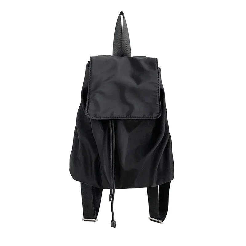 Mochila de nylon com cordão feminina, design de moda coreano mochila de viagem de alta capacidade, mochila casual de volta às aulas, 2023