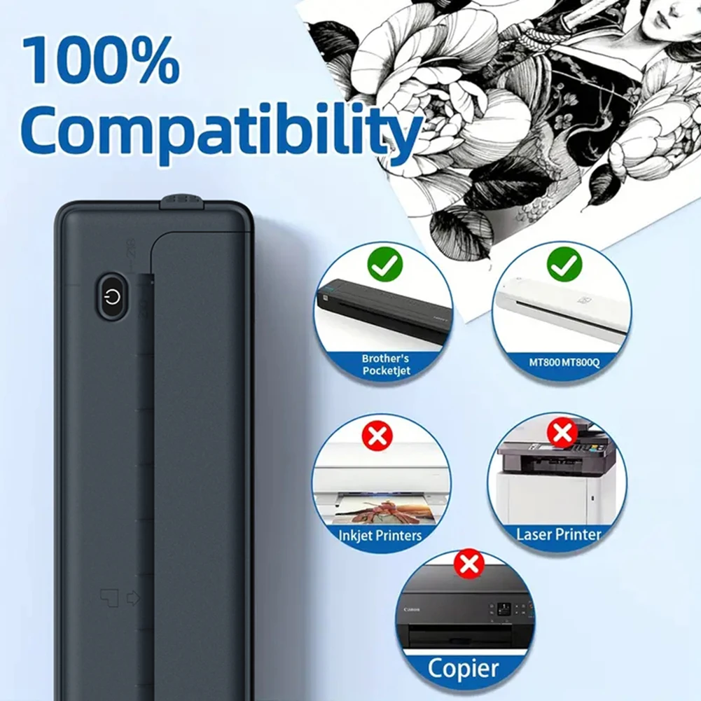 100/200 Sheets Thermal Printing Paper Folding Official Thermal Paper Auto Recognition Folded Thermal Paper