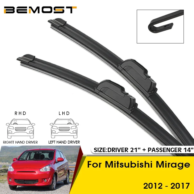 

Car Wiper Blades For Mitsubishi Mirage 2012-2017 Windshield Windscreen Front Window Blades 21"+14" Car Accessories