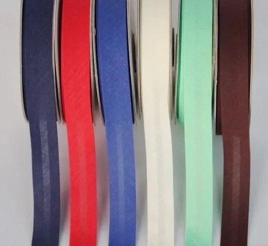 12/15mm 25 yard Fold Cotton Bias Tape Webbing Flange Piping Trim Binding Covered Insertion Tap Sewing Textile Clothes Ribbon