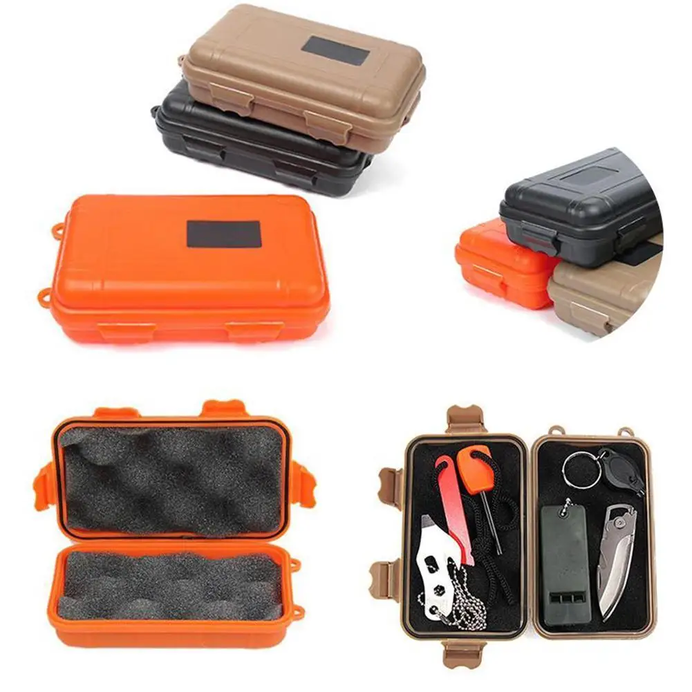 Outdoor Shockproof Waterproof Boxes Survival Airtight Case Storage EDC Travel Matches Tools Sealed Containers 3 Colors