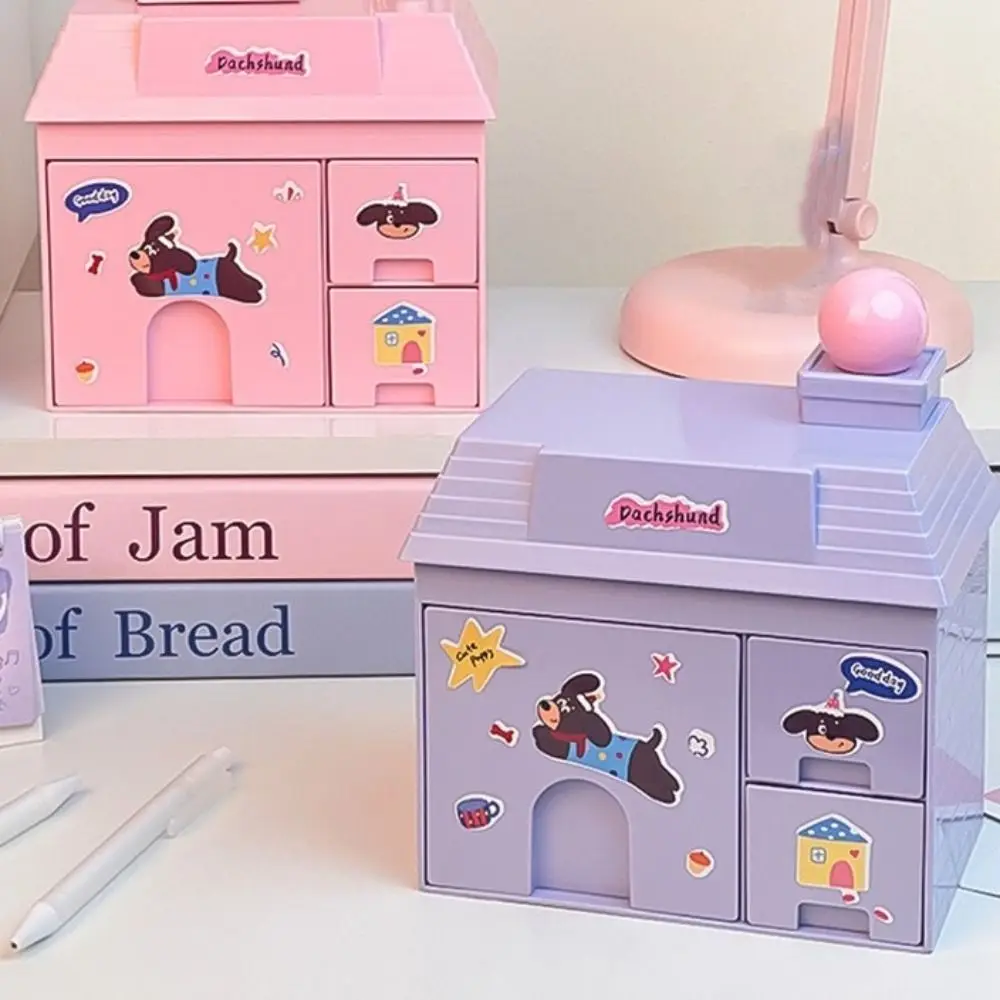 

Detachable Small House Pen Holder Space Saving Plastic Desktop Storage Box Kawaii Desk Sundries Container Office