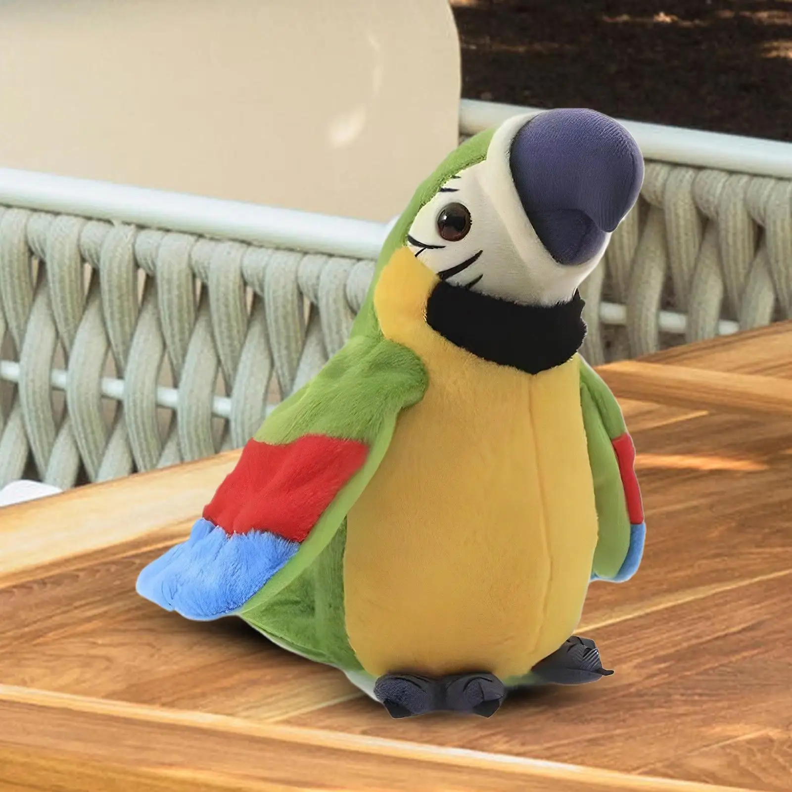 Giocattoli per uccelli per bambini Giocattolo per gatti con uccelli che staccano con ali batte e musica Animale di peluche realistico elettronico per feste di animali domestici per bambini