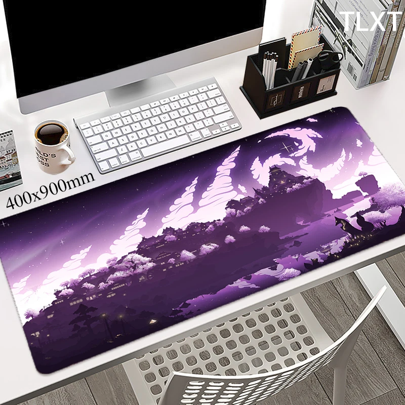 

Large Mouse Pad Fantasy Landscape Deskpad 900x400 Computer Table Desk Mat Art Rubber Deskpad Mouse Mats Pc Mousepad Locking Edge