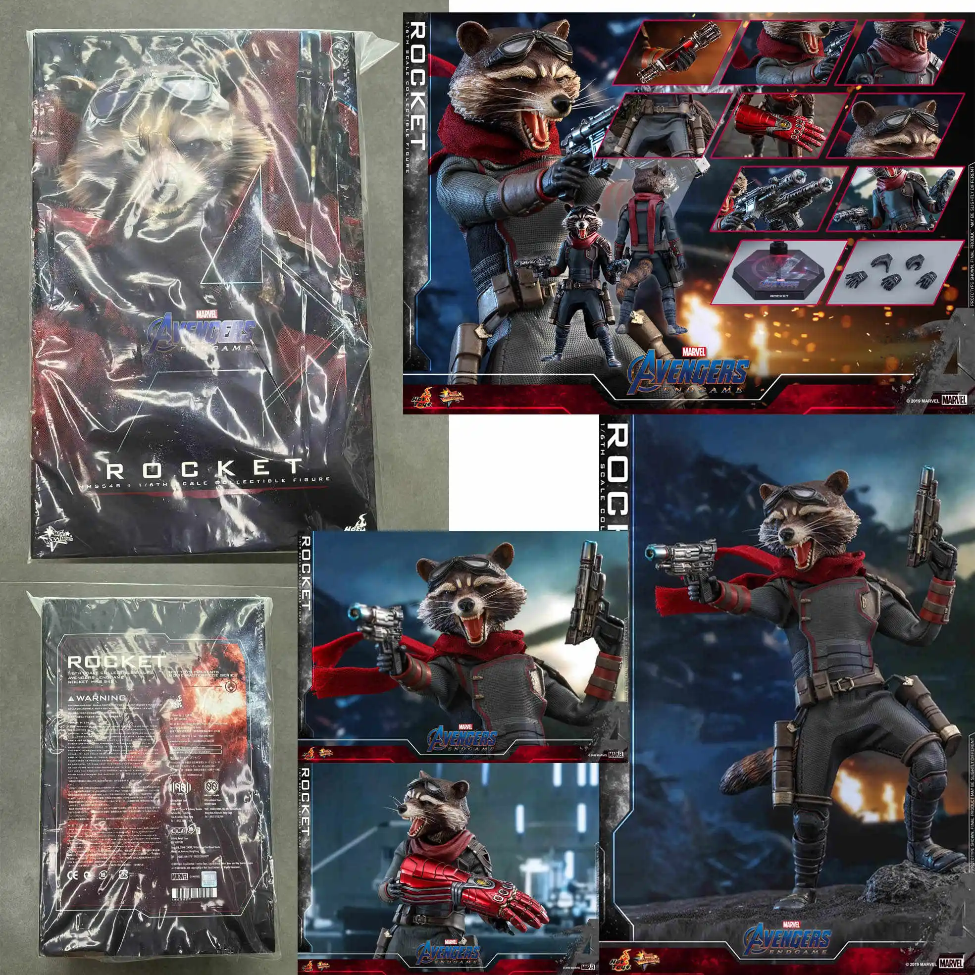 الأصلي في المخزون حقيقية Hottoys Ht Mms708 Mms548 غالاكسي الأوصياء 3 صاروخ الراكون كوزمو عمل نموذج لجسم اللعب #1