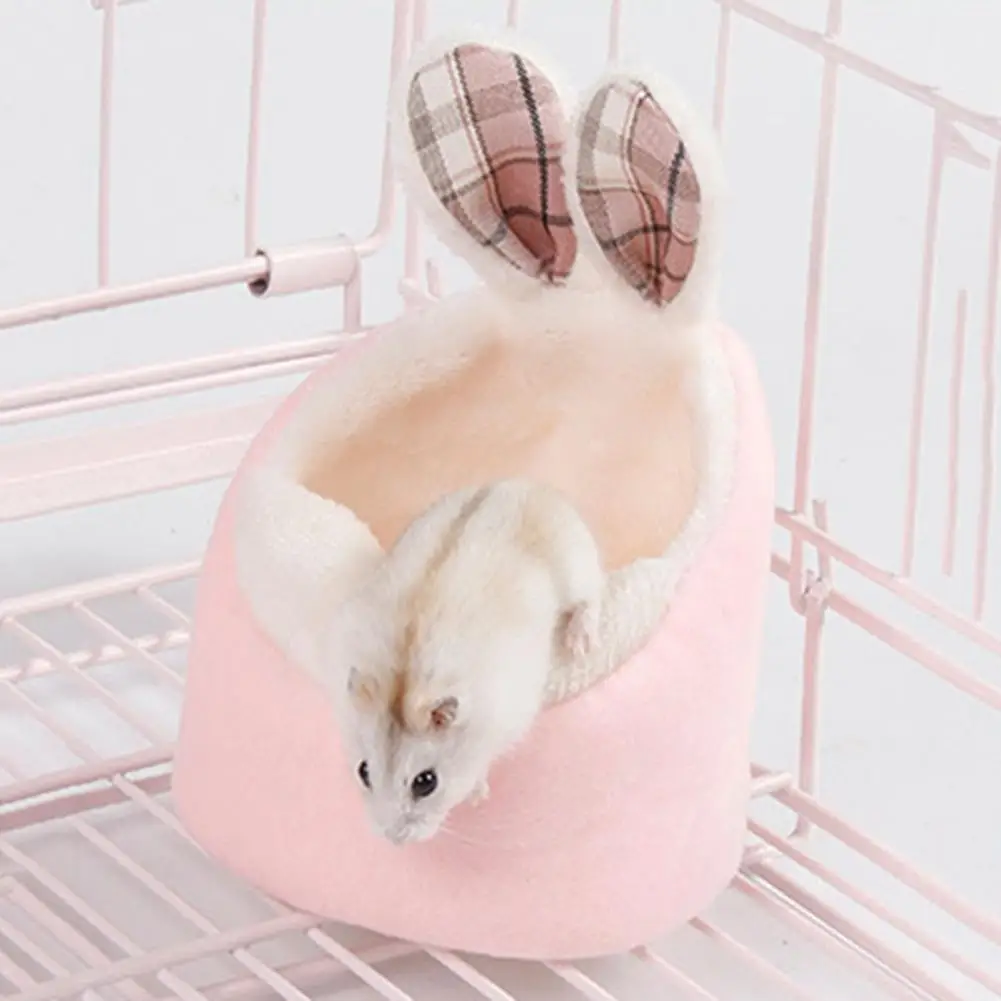 Plush Winter Warm Cute Hamster Cotton House Small Animal Nest Washable Winter Warm Guinea Pig Squirrel House Sleeping Bed