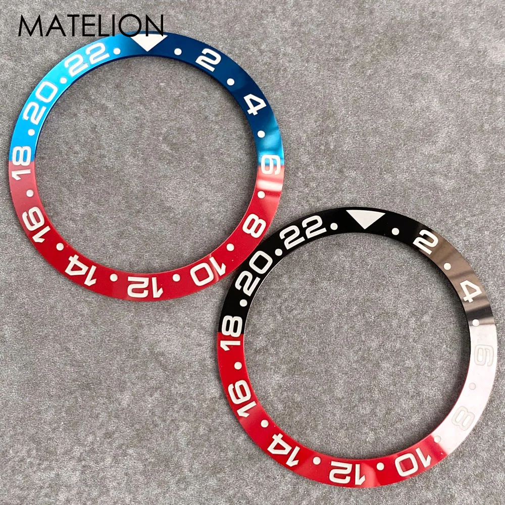 

38mm Ceramic Watch Bezel Insert Sloping GMT Watch Ring for GMT Master Series 40mm Men Watch Red-blue Red-black MOD Accessories