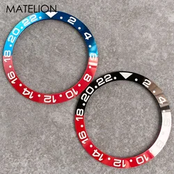 38mm Ceramic Watch Bezel Insert Sloping GMT Watch Ring for GMT Master Series 40mm Men Watch Red-blue Red-black MOD Accessories