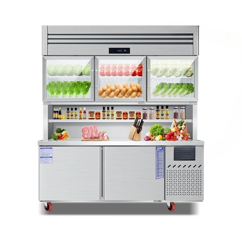 Stainless steel refrigerator display cabinet workbench freezer preservation