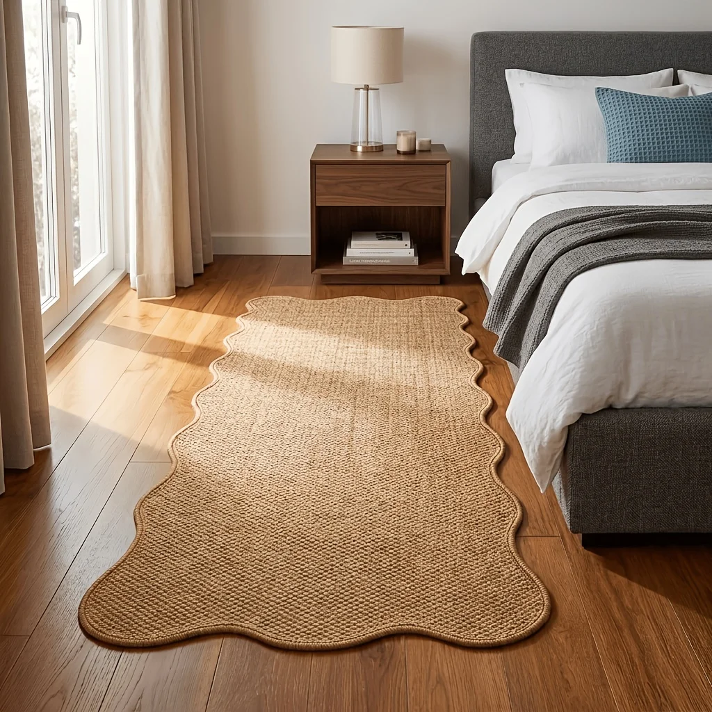 1 Pc. Jute-Style Pineapple Ring Rug—Long Rug for Hallways, Aisles, and Beside Beds; Premium Quality; Pineapple Ring Floor Mat