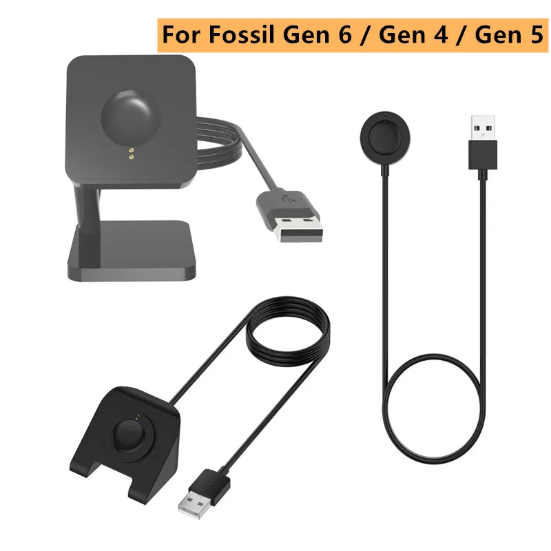 

Магнитная зарядная док-станция USB 1 м для Fossil Gen 6 / Fossil Gen 4 / Fossil Gen 5, аксессуары для умных часов, зарядный кабель