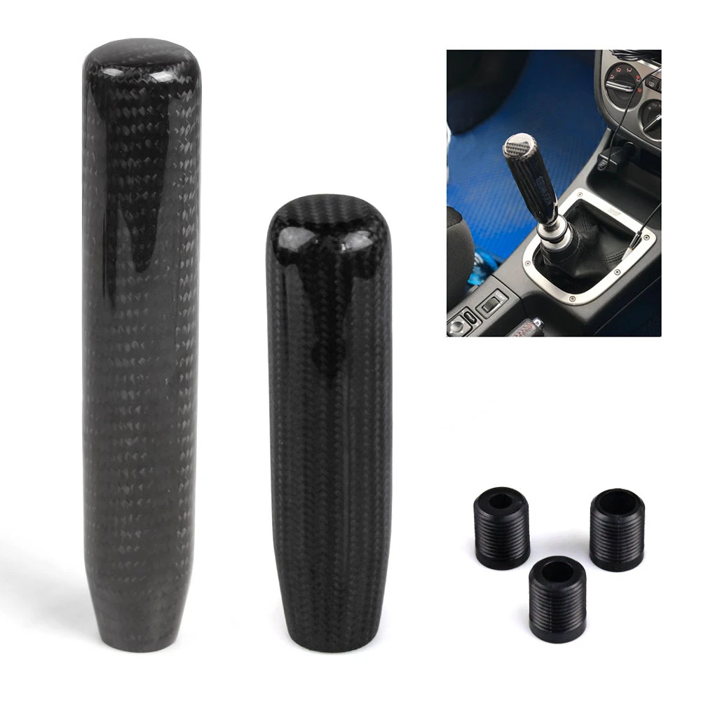 13 18cm Car Carbon Fiber Gear Shift Knob Stick MT AT Gearstick Shifter Lever Round Shape Manual Knobs Fit For Honda Toyota