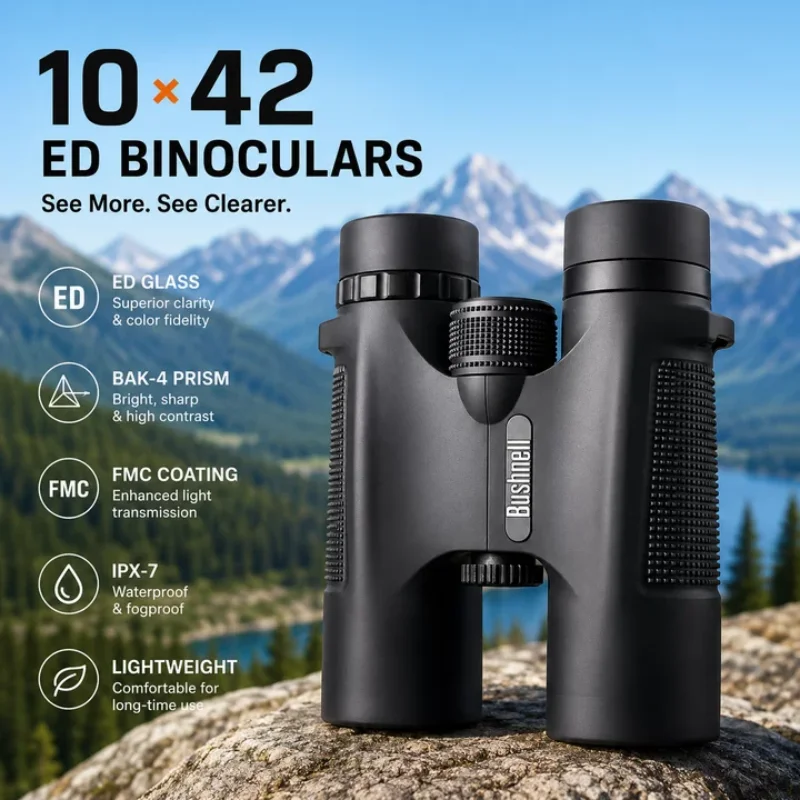 The New 10x42 High-end Binoculars High-definition High-magnification Low-light Night Vision Handheld Portable Outdoor Binoculars