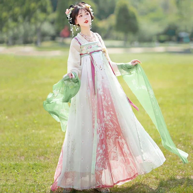 NT157 Hanfu Female Original Han Elements Chinese Style Daily Chest-length Skirt Fairy Embroidery Improved Ancient Clothing