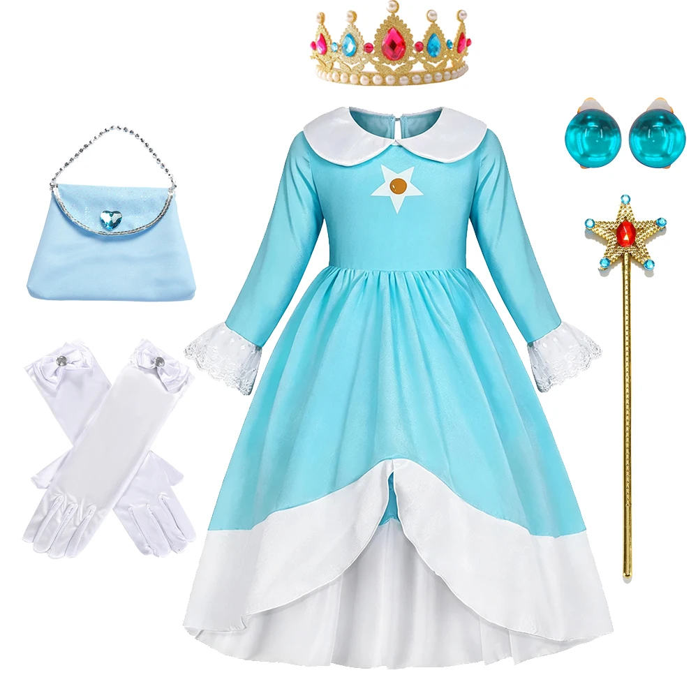 Rosalina Mädchenkleidung Partykleider Kinderkostüm Halloween Karneval Geburtstag Schwalbenschwanz-Kleid – Detail 8
