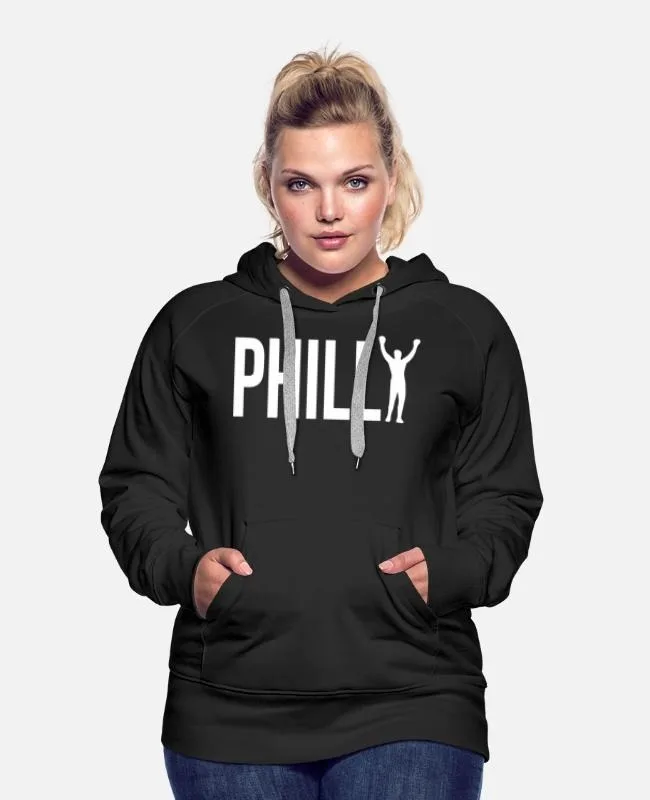 

Philly - Themed Cotton Hoodie，Boasting The Distinctive “PHILLY” Lettering and Rocky Figure Affection for Philadelphia