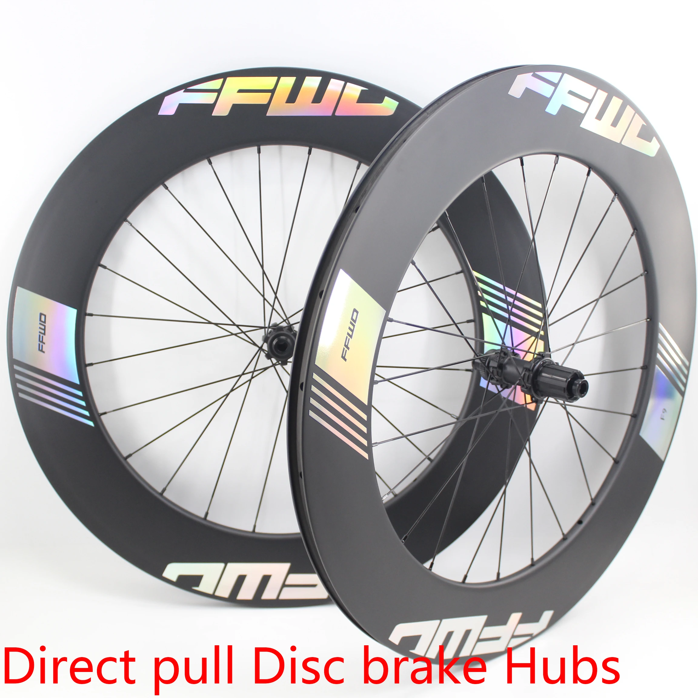 New Colorful 700C Road Bike Matt UD full carbon fibre Direct pull Thru Axle center lock disc brake bicycle Wheelset Carbon rims