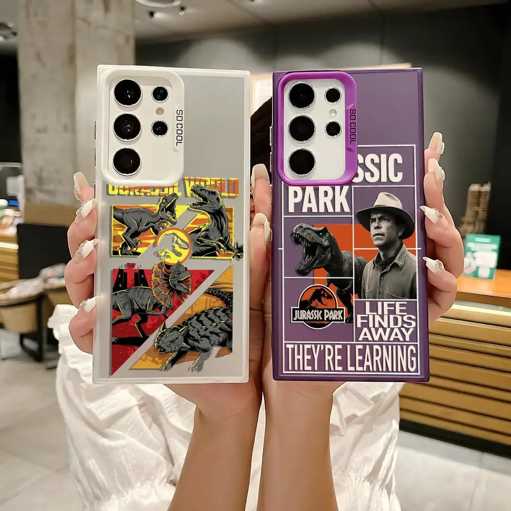 J-JurassicS coole Welt Handyhülle für Samsung Galaxy S25 Edge S24 S23 S22 S21 S20 Ultra Funda Silikon Silber Hülle