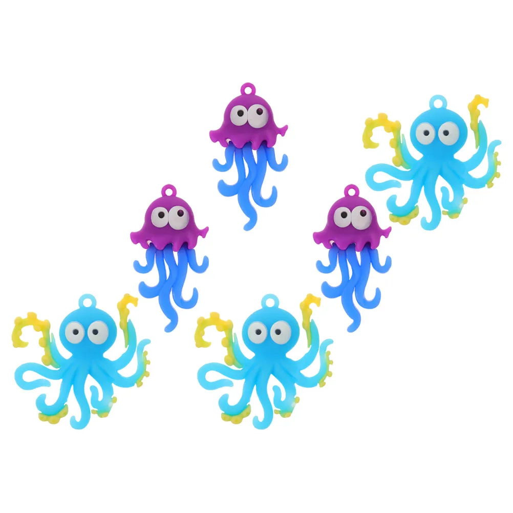 

6Pcs Fish Tank Accessories Decorations Durable Safe Material Floating Octopus Ornament Aquarium Layout Prop Aquarium Ornament