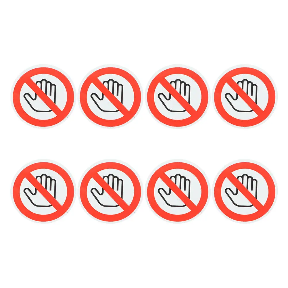 

8Pcs Safety Warning Sign Stickers Do Not Touch Prohibited Labels Self Adhesive Decals for Warehouse Factory Office Safety Use