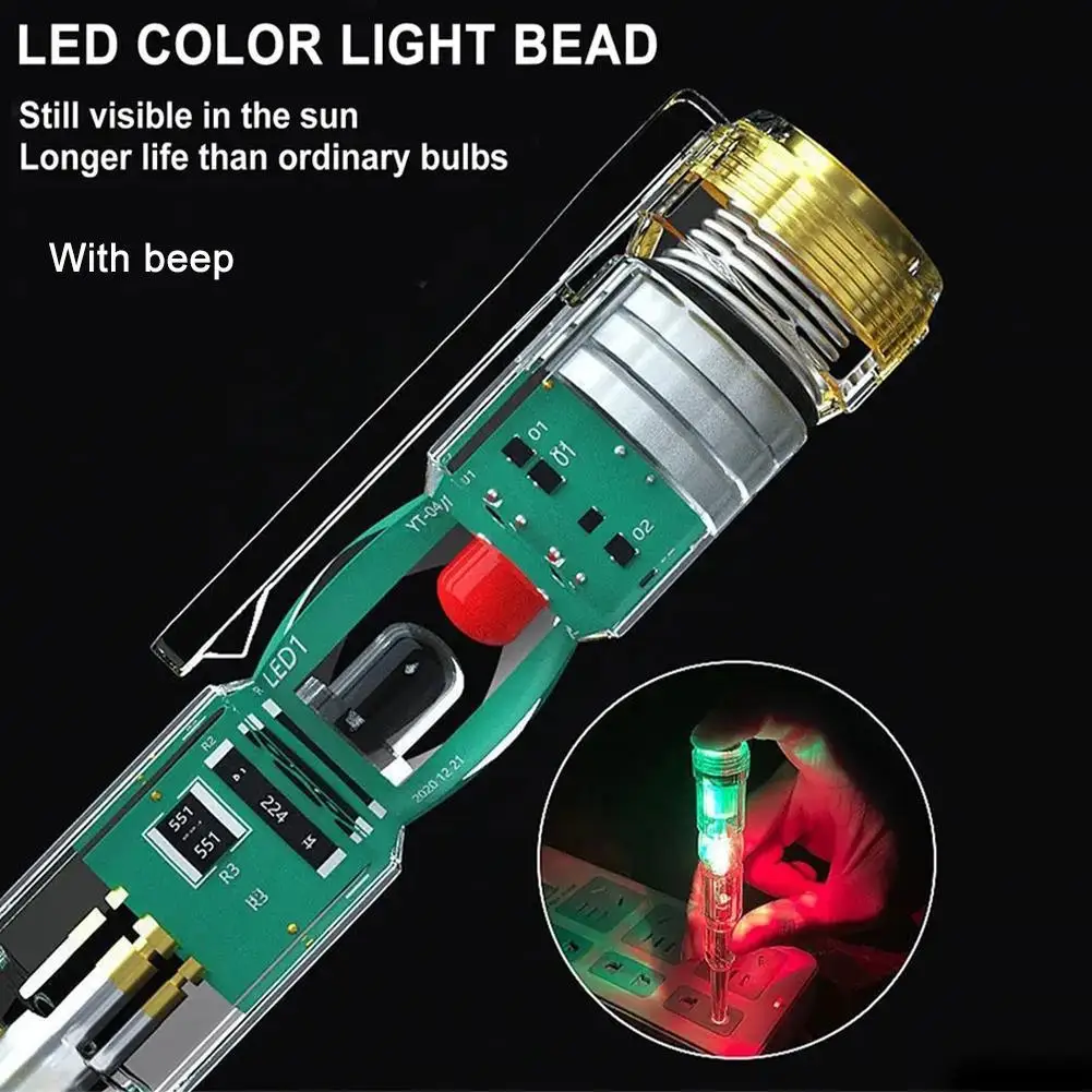 قلم قياس LED عالي السطوع ضوء اللون كهربائي محدد متعدد الوظائف أداة كشف خط تشغيل/إيقاف الدائرة