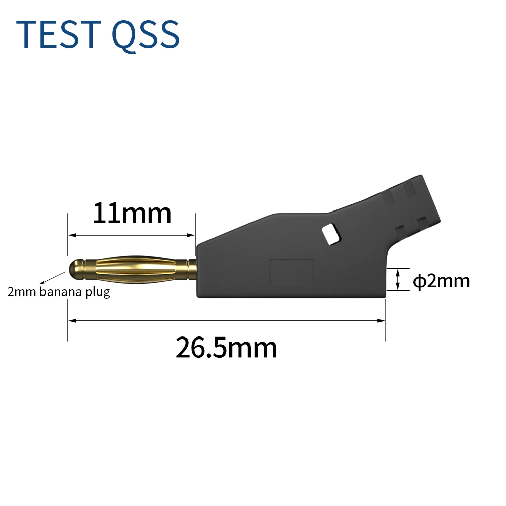 QSS 5 قطعة 2 مللي متر تكويم مطلية بالذهب الموز التوصيل اختبار الرصاص سلك توصيل معزز اختبار كهربائي كابل خط 5 ألوان