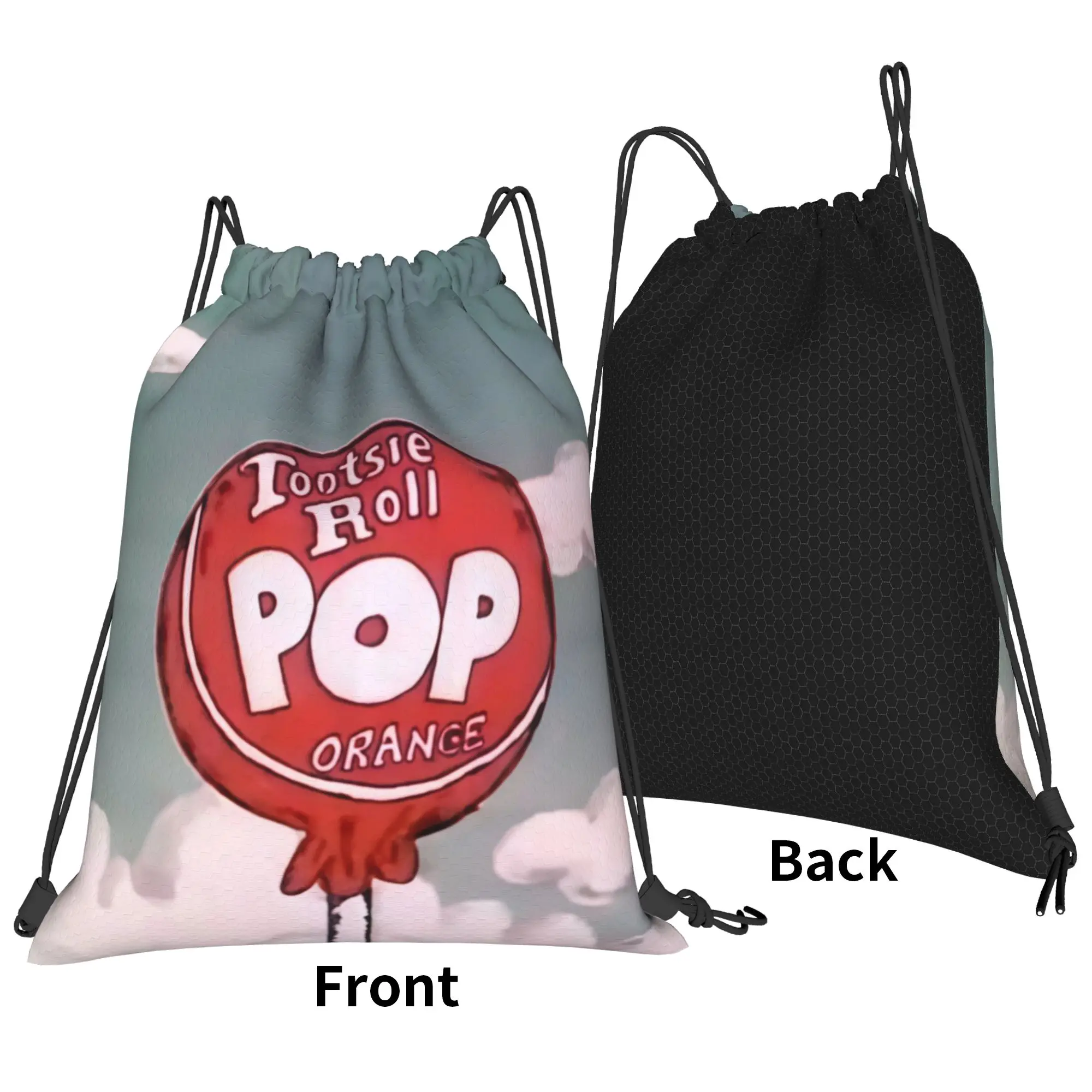 tTootsie Pops Orange Flavor Vintage Animation Still Portable Sports Riding Gym Drawstring Storage Sporty Backpacks