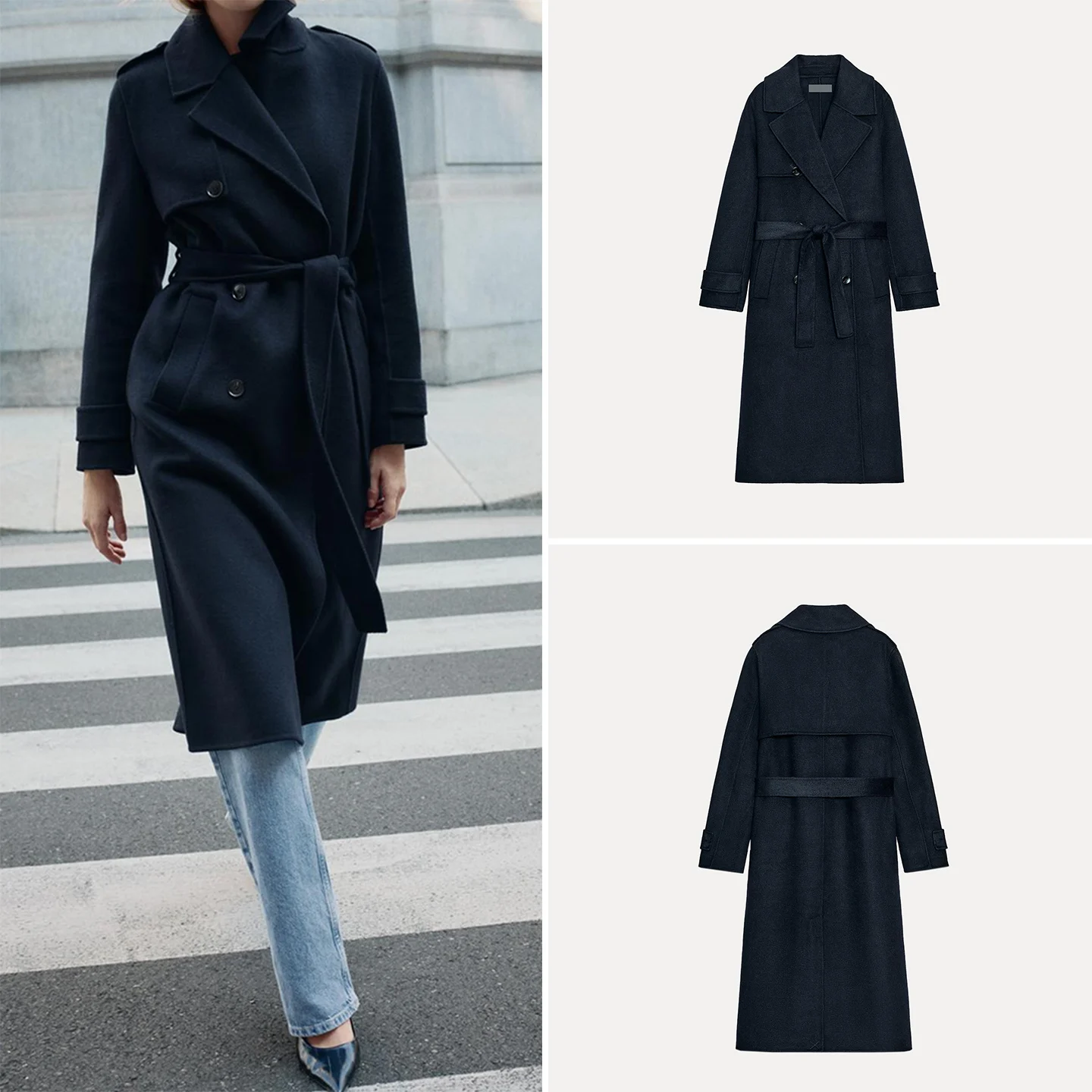 

Faionable Belted Coat 2025 Autumn New Women's Woolen Outerwear Ele Aosphere Z Brand Chinese Production