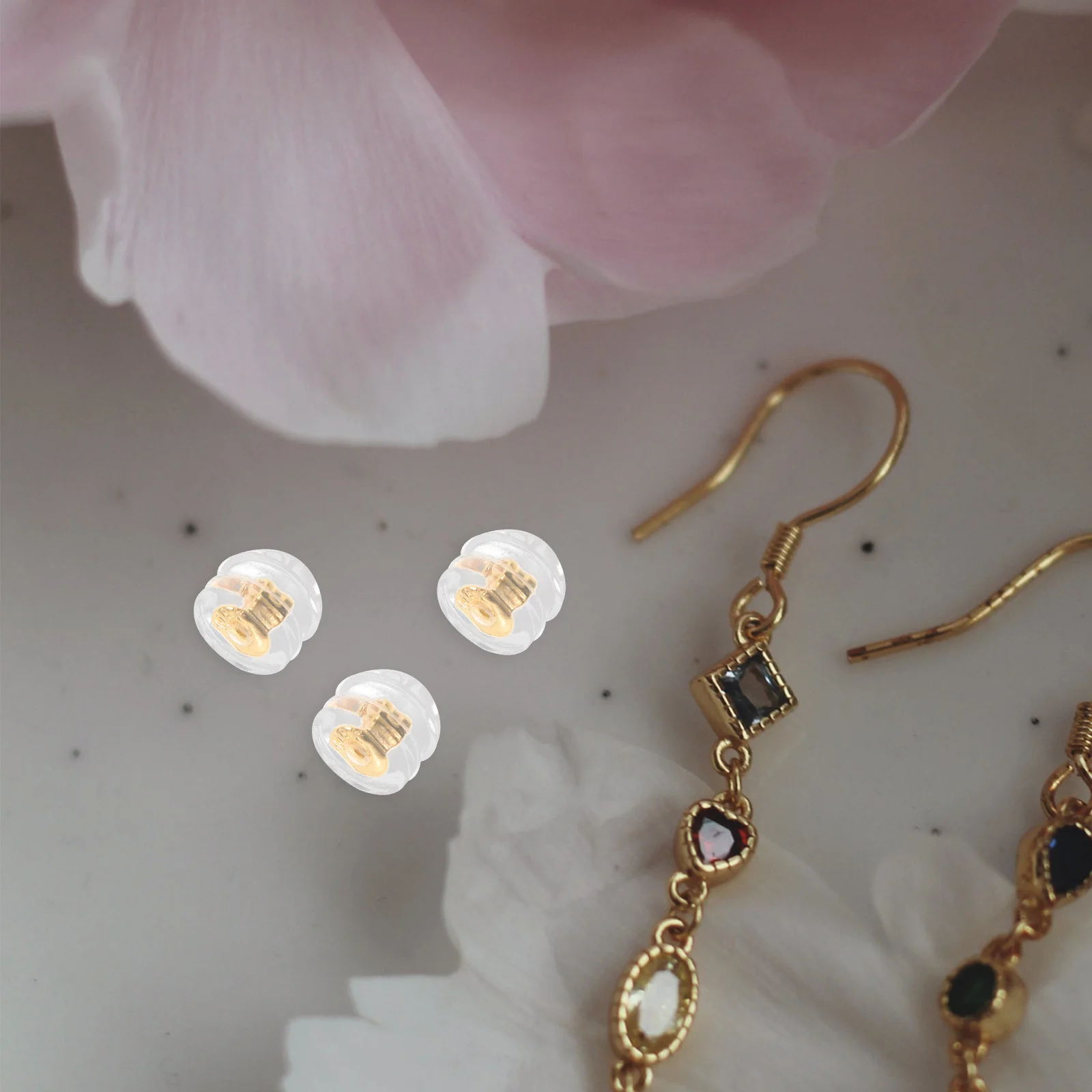 

50 шт., сменные силиконовые замки для сережек, маленькие плоские задние части для шпилек, серьги-крючки, безопасные аксессуары для сережек