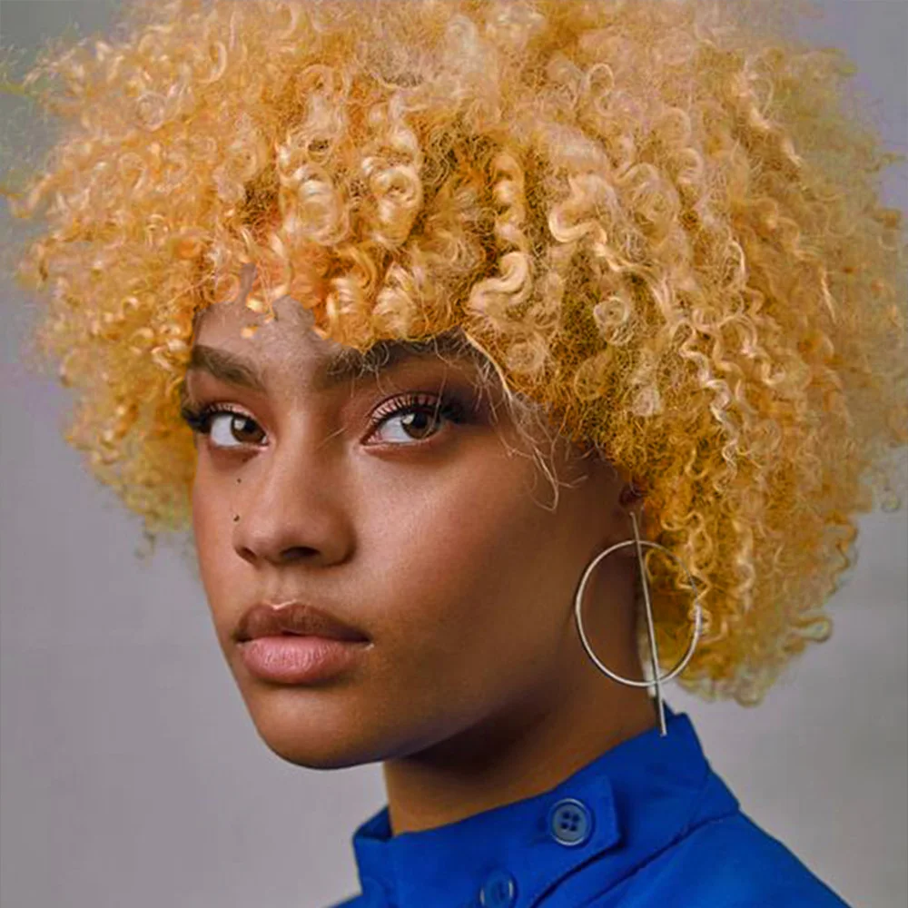 숏 픽시 아프로 킨키 컬리 가발 픽시 컷 가발 브라질 레미 인모 머신 메이드 가발 제리 컬리 헤어 여성용