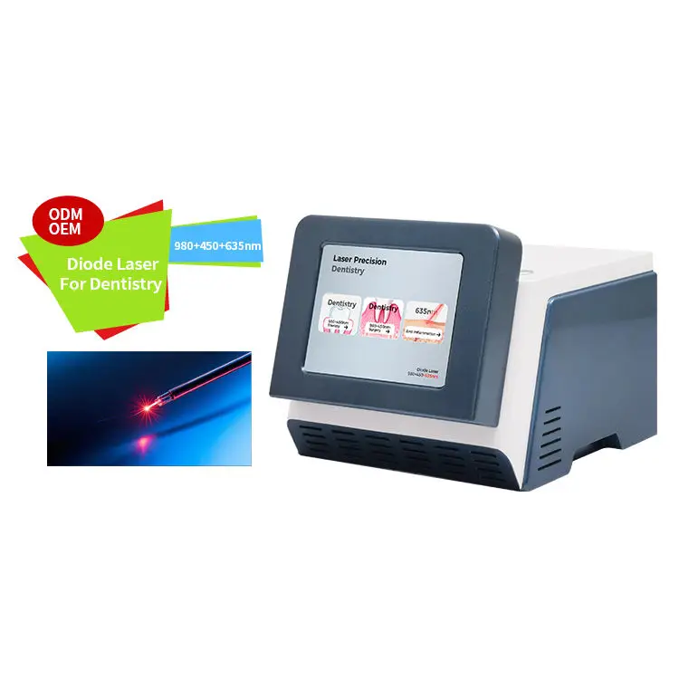 

Профессиональный 3-волновой диодный лазер для стоматологии (980 нм, 450 нм, 635 нм) для хирургии мягких тканей, оборудование для стоматологических диодных лазеров ODM/OEM