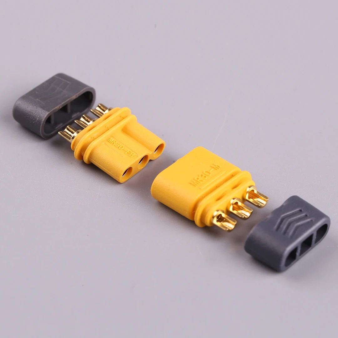 AMASS MR30 Plug Three Core Version With Protective Sheath Gold-Plated Model Airplane Motor Electric Adjustment Link Plug