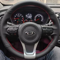 Cubierta trenzada personalizada para volante de coche, accesorio Interior para Kia Sorento 100% 2015 2016 2017 Sedona 2018-2015, 2019