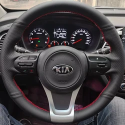 Custom Car Steering Wheel Braid Cover 100% Fit For Kia Sorento 2015 2016 2017 2018 Sedona 2015-2019 Auto Interior Accessories