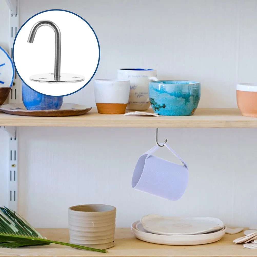 6Pcs Stainless Steel Wall Hanging Hooks Heavy Duty Corrosion Resistant Ceiling Hooks for Plants Lanterns Holiday Decor Wind