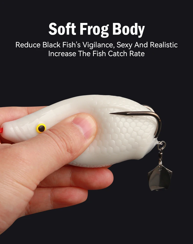 Leydun 32g Frog Power Angelköder 85mm Weichköder Zweiteiliger Farbiger Oberflächenköder Riesenfrosch Modifizierter Donnerfrosch zum Angeln – Detail 8
