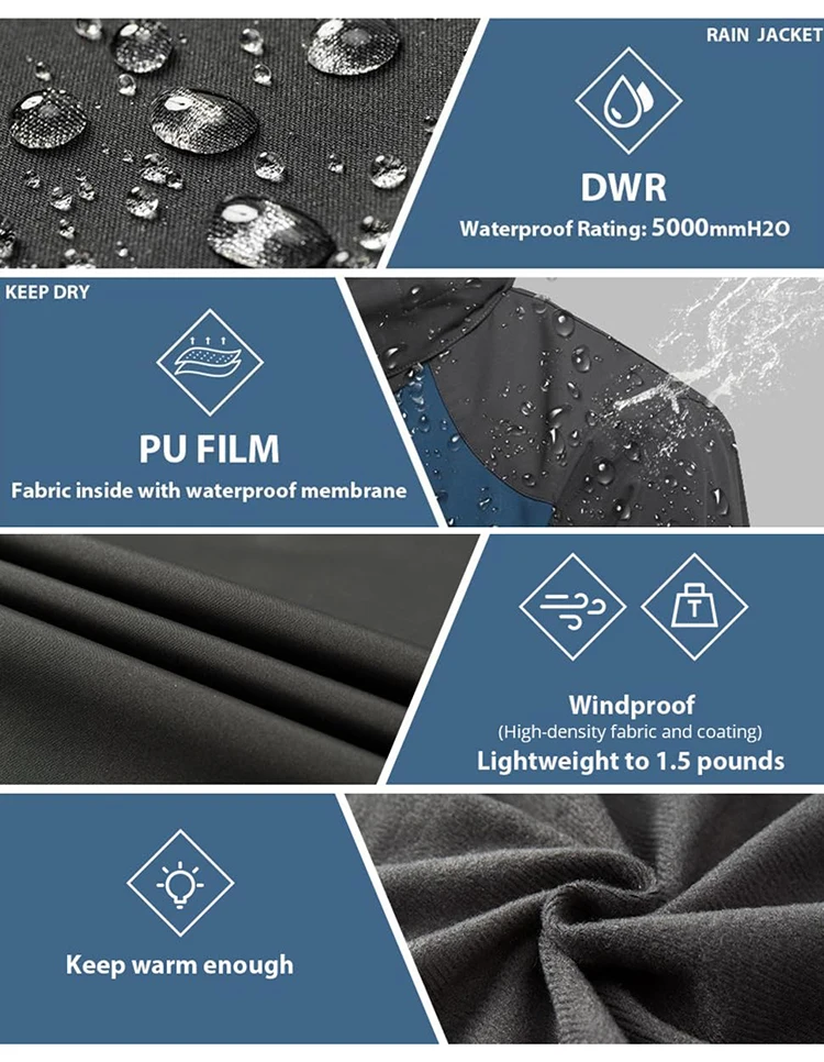 Men's Lightweight Waterproof Rain Jacket 5000mm Windbreaker Lined Casual Spring Autumn Fishing Hiking Outdoor Leisure Jacket 24 S41f9e351d3084ef9901e369ffa6471a53