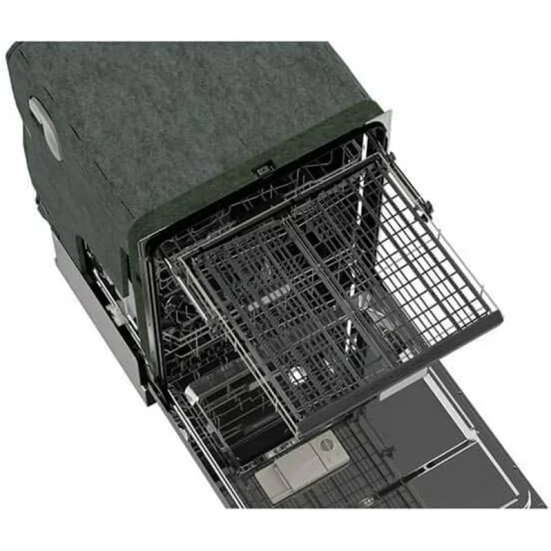 QWSHARP غسالة أطباق منزلقة، لمسة نهائية من الفولاذ المقاوم للصدأ، عريضة 24 بوصة، أجهزة استشعار للتربة، إضاءة داخلية LED بيضاء ممتازة، راي انزلاقي ناعم