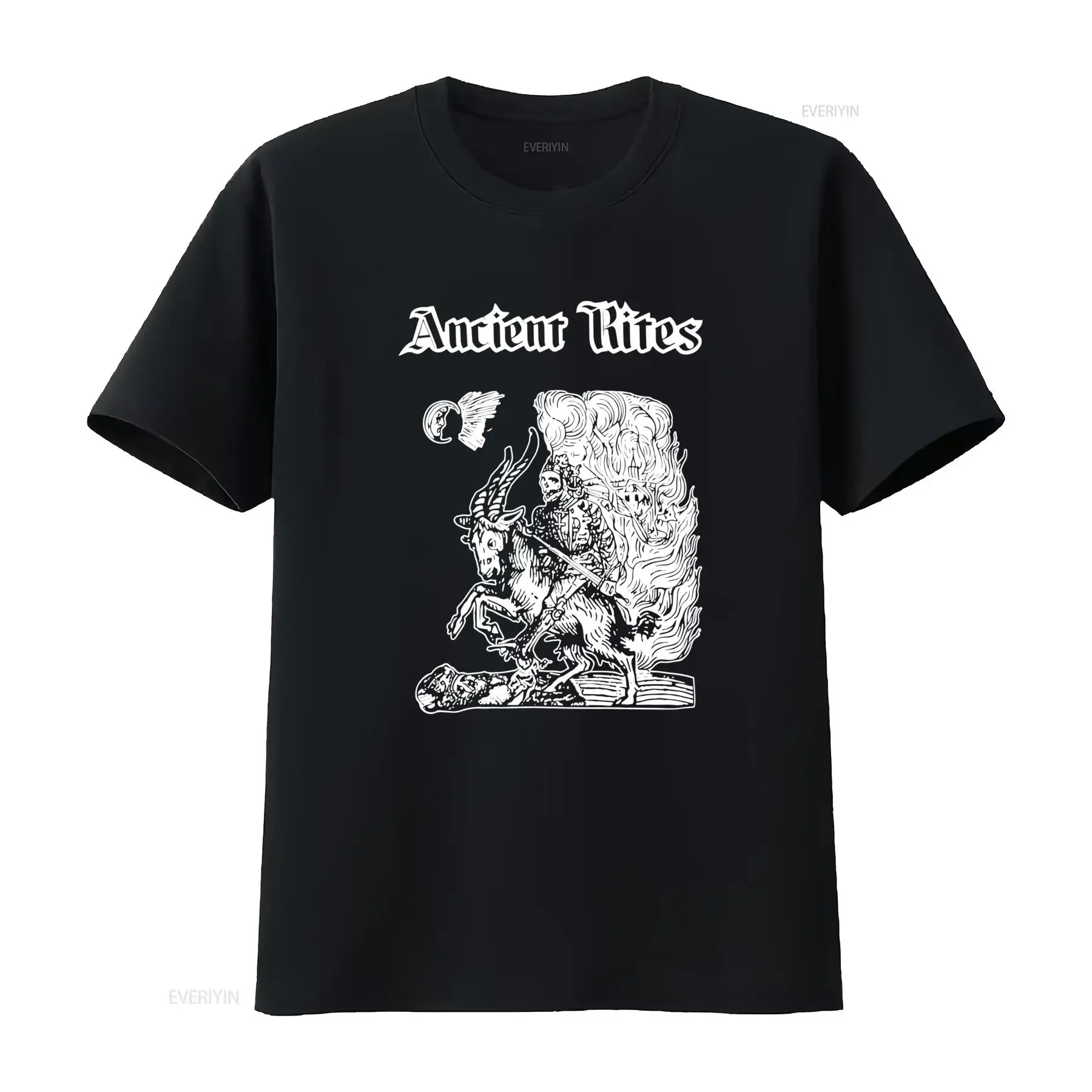 Camiseta Oficial da Banda de Black Metal Ancient Rites, Disponível na Bélgica nos Tamanhos S a 5XL, Roupas Vintage Lavadas de Designer, Casual