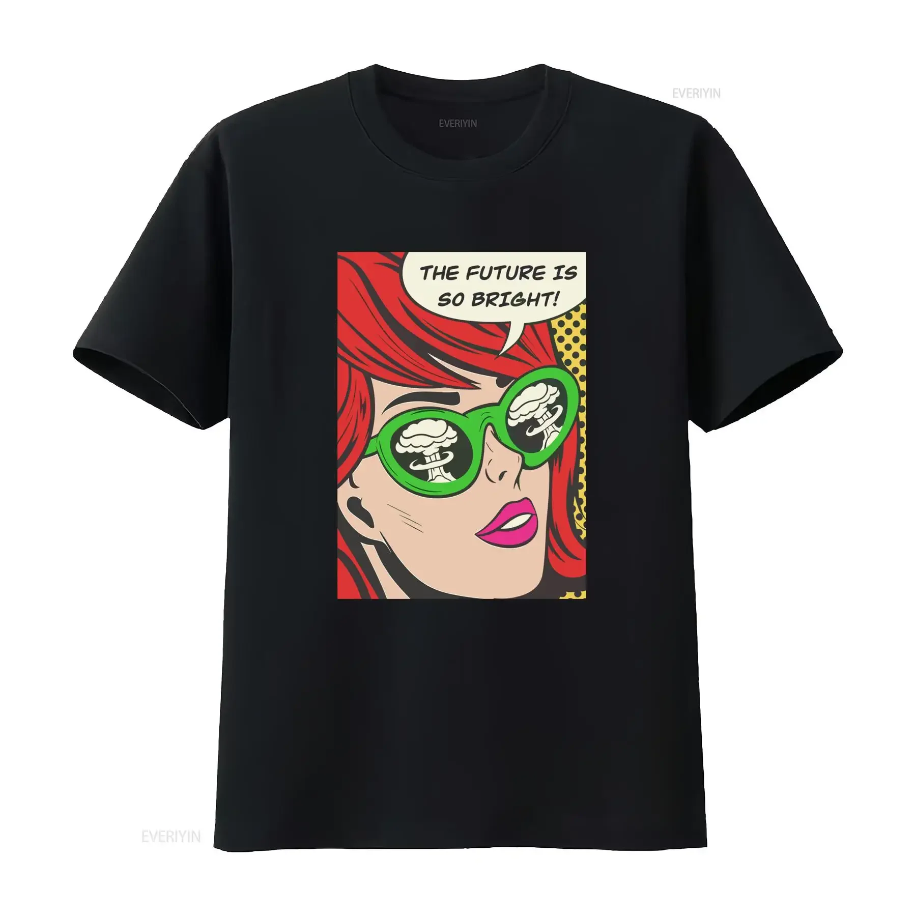 The Future Looks Bright Nuclear T Shirt Funny Vintage Retro Heavy Cotton Pop Art Style vintage Washed Stretched Comfortable