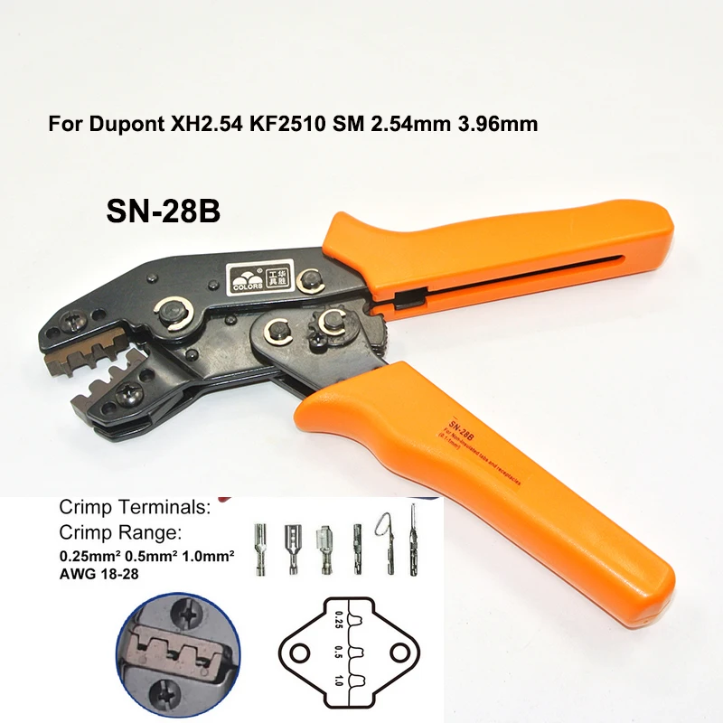 

SN-28B SN-01bm Crimping Tool Terminal Connector Ratcheting Wire Crimper Dupont Pin Piler SM XH 2.54mm 3.96mm 28-18AWG